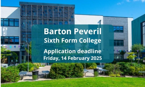 Latest News » Barton Peveril application closing date: 14 February 2025